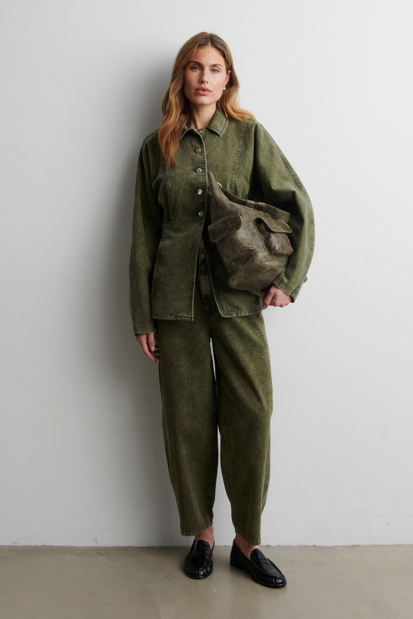 Jaye barrel jeans - Green Denim